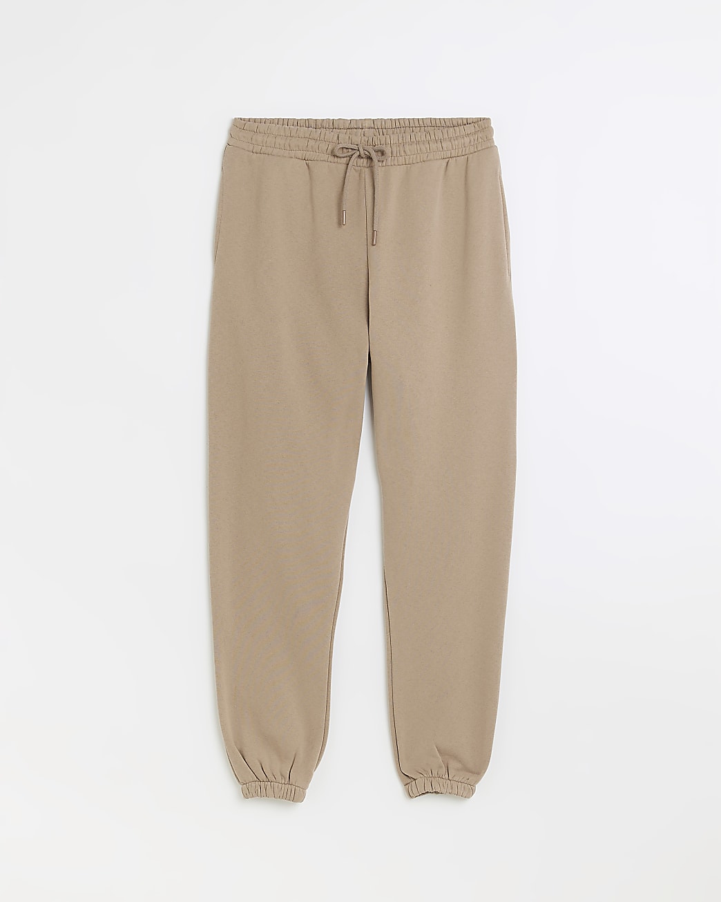 Beige slim draw string joggers