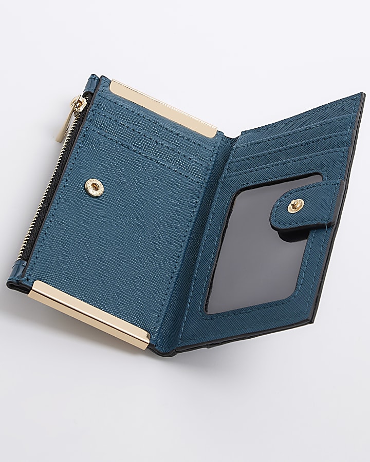 Blue embossed RI purse