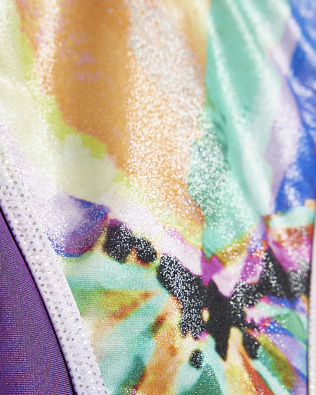 Purple floral reversible bikini bottoms