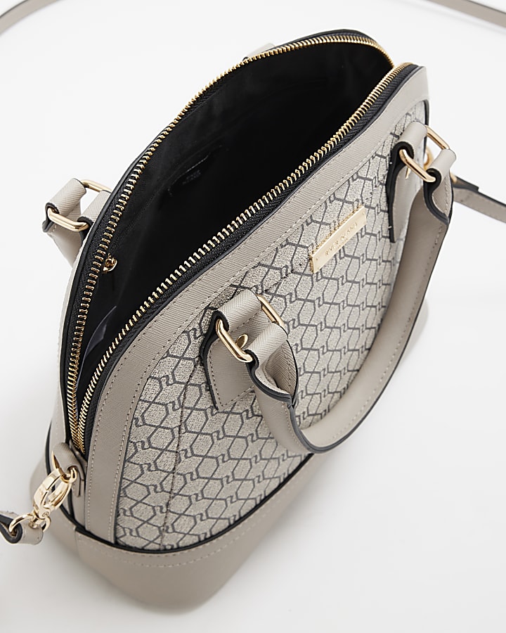 Grey RI monogram tote bag