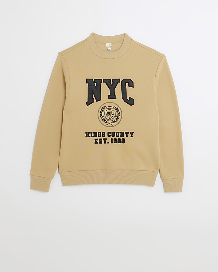 Stone regular fit NYC sweatshirt