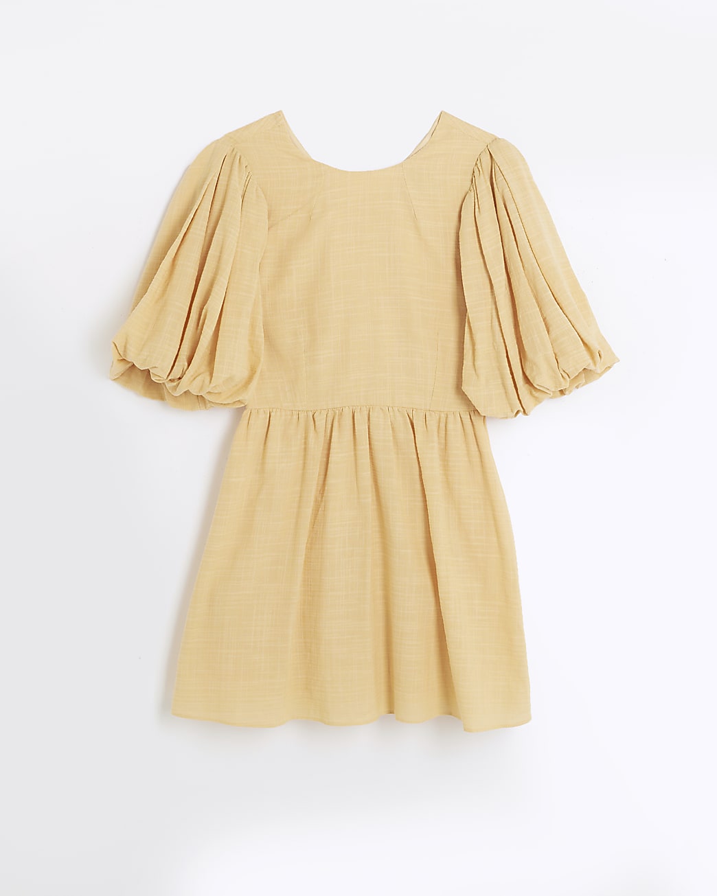 Petite yellow puff sleeve t-shirt mini dress