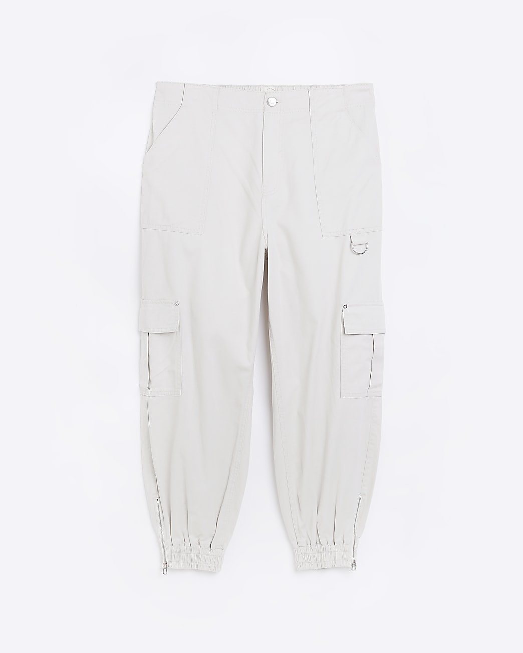Plus ecru cargo trousers
