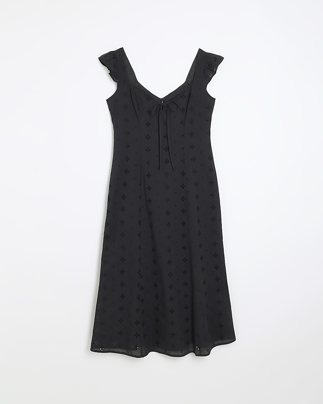 Black embroidered bodycon maxi dress