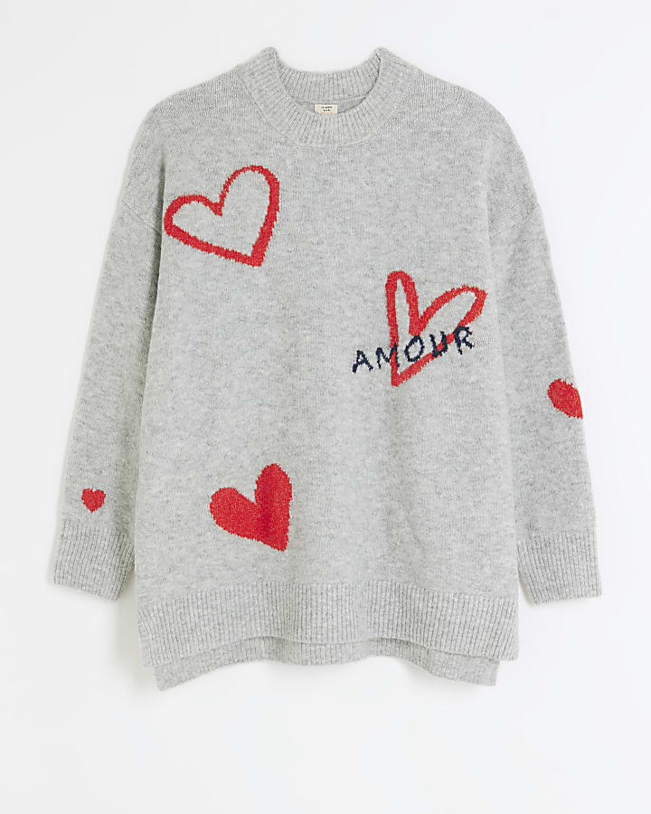 Grey heart jumper