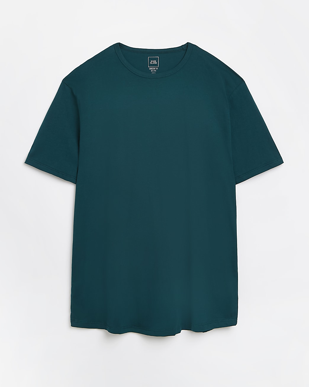 Big & Tall Green curved hem slim fit t-shirt