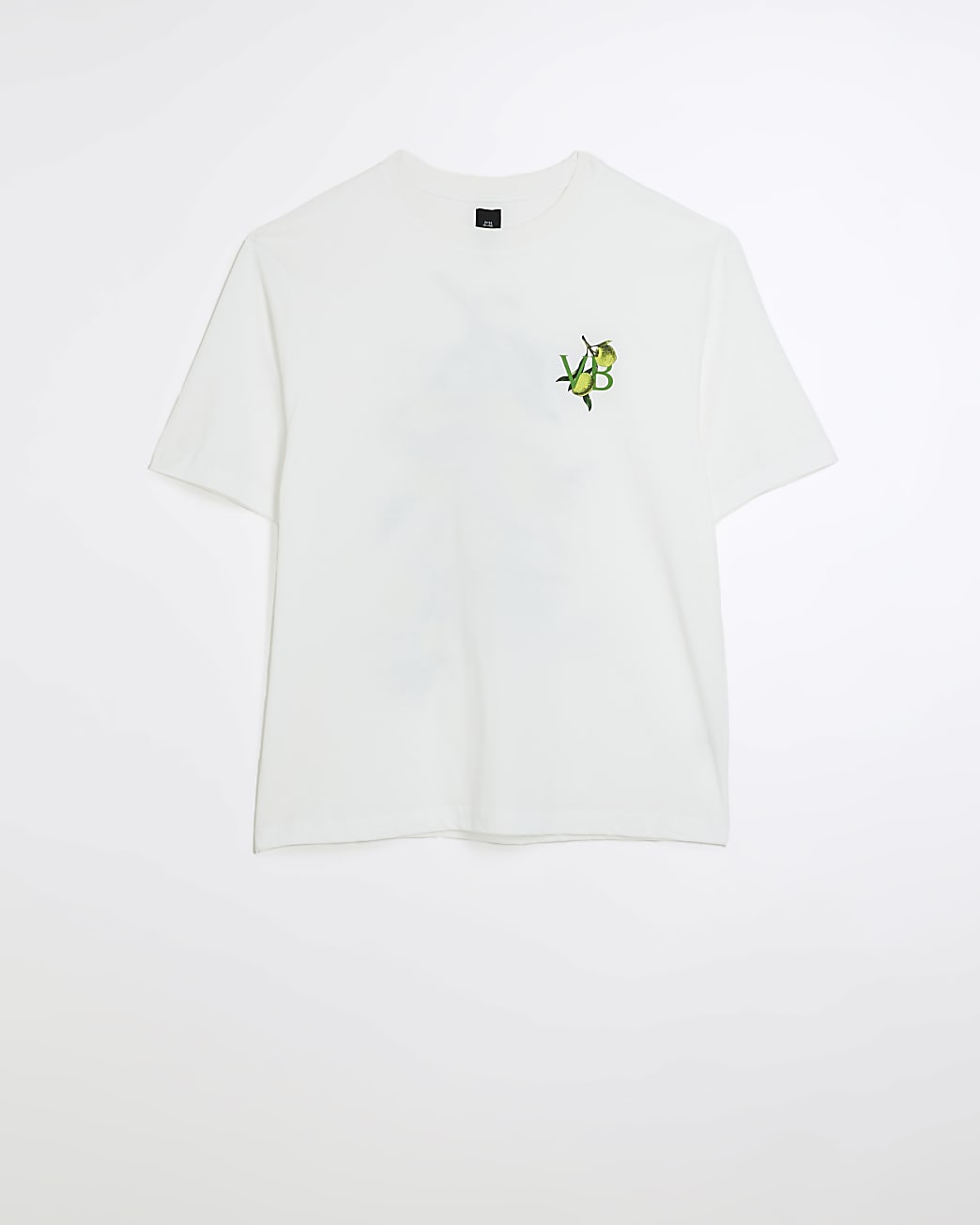 White oversized fit graphic olive t-shirt
