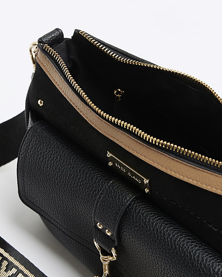 Black buckle cross body bag