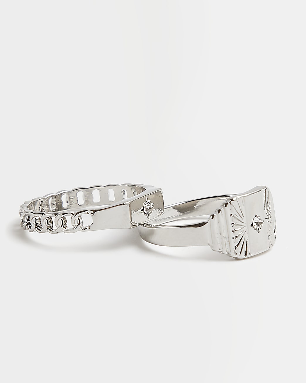 Silver colour Multipack of 2 rings