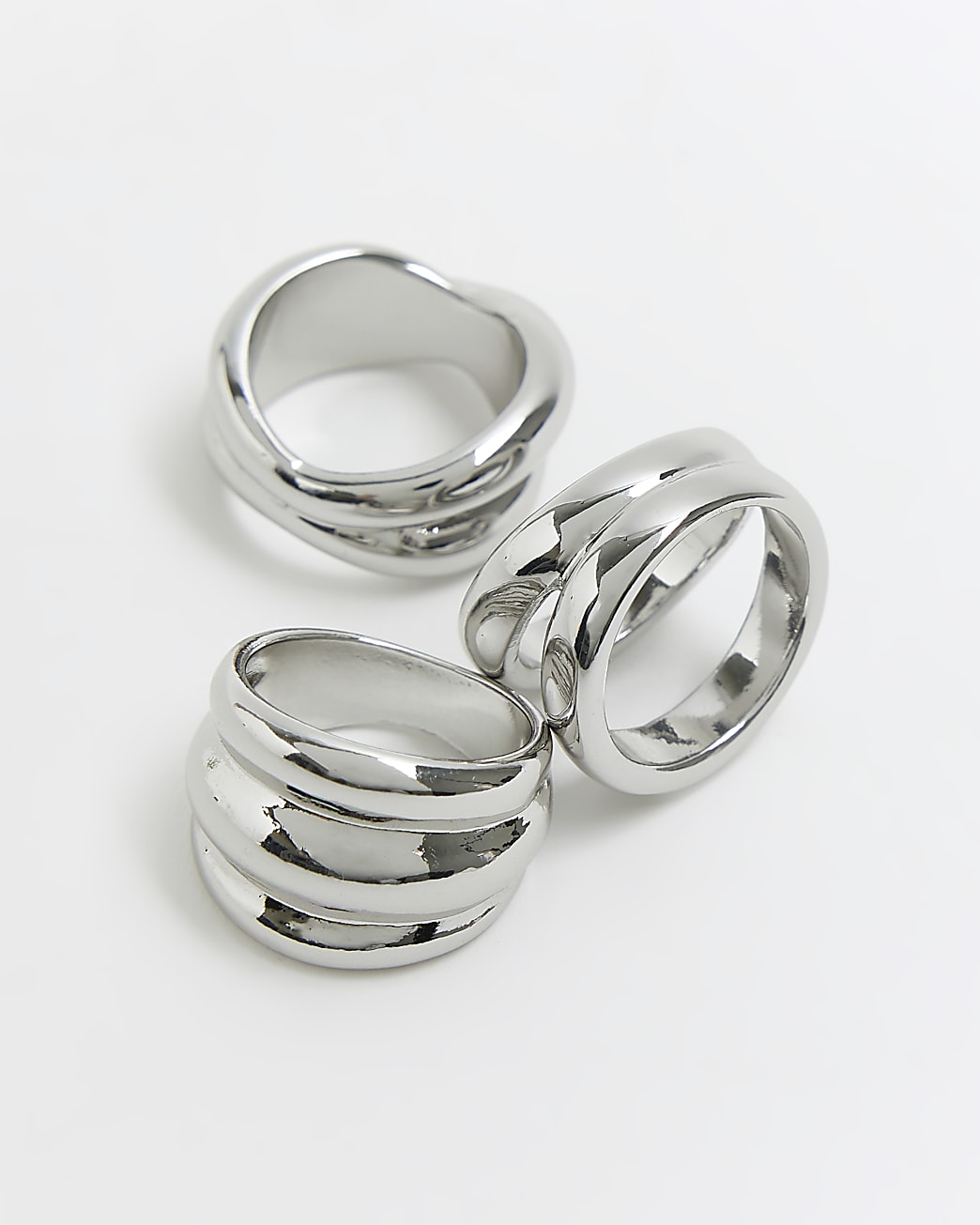 Silver Chunky Rings Multi Pack