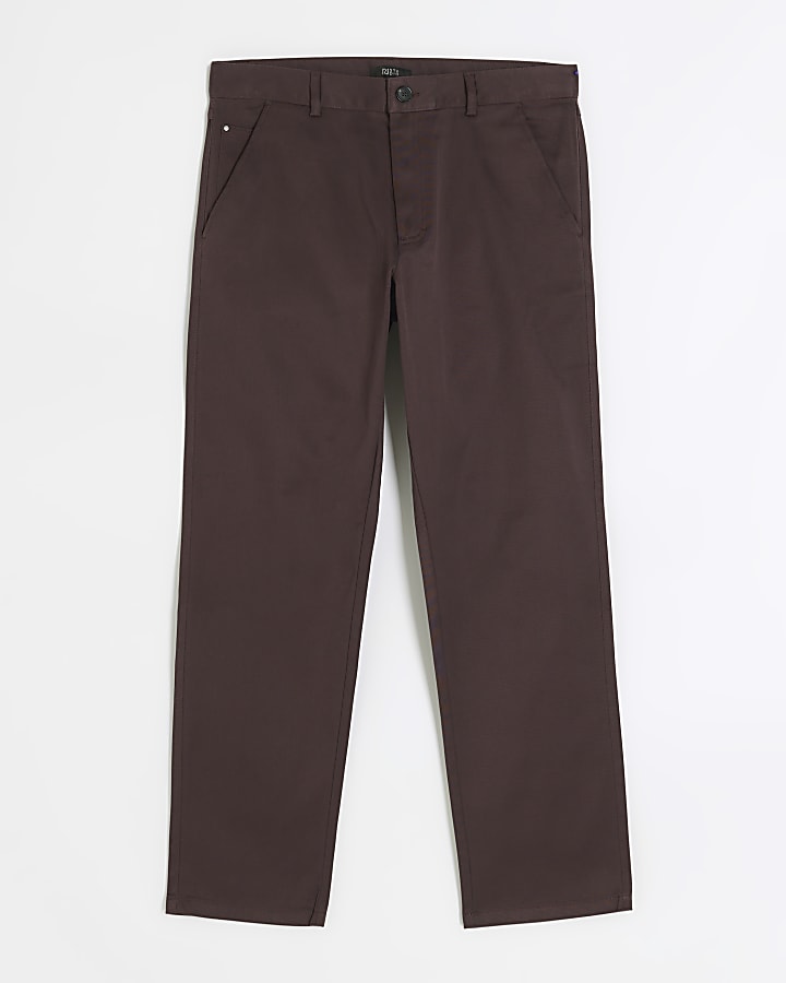 Dark red slim fit smart trousers