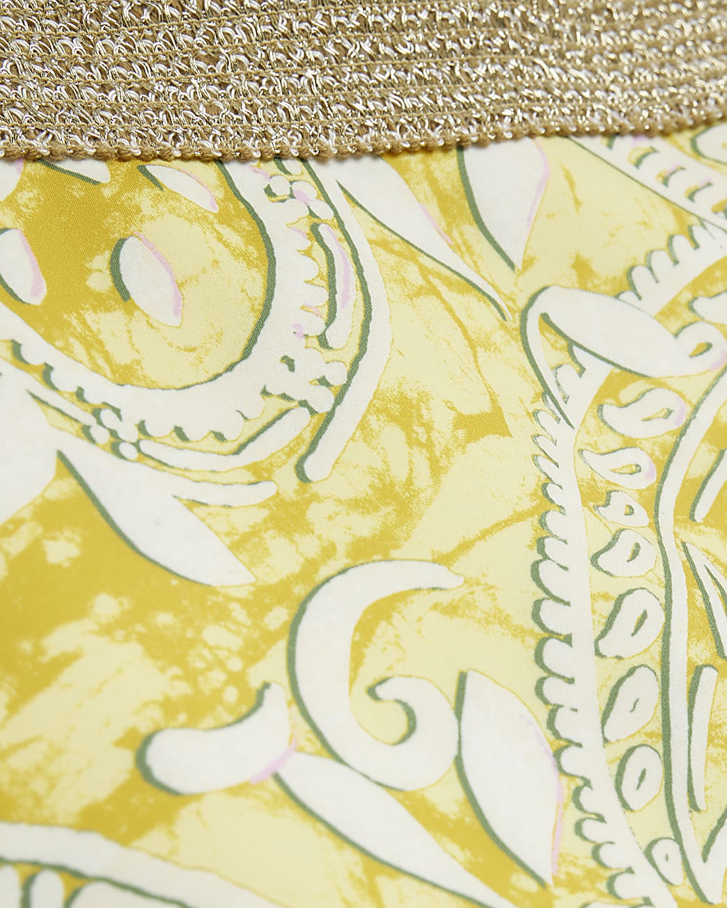 Yellow paisley plunge swimsuit