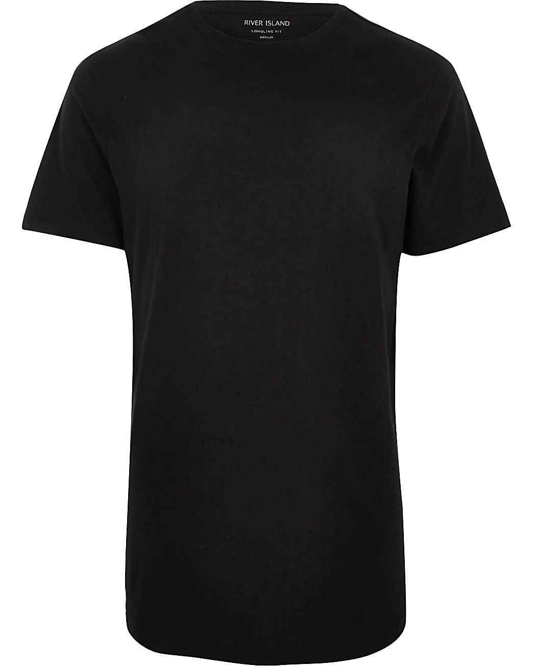 Big & Tall black curved hem slim fit t-shirt