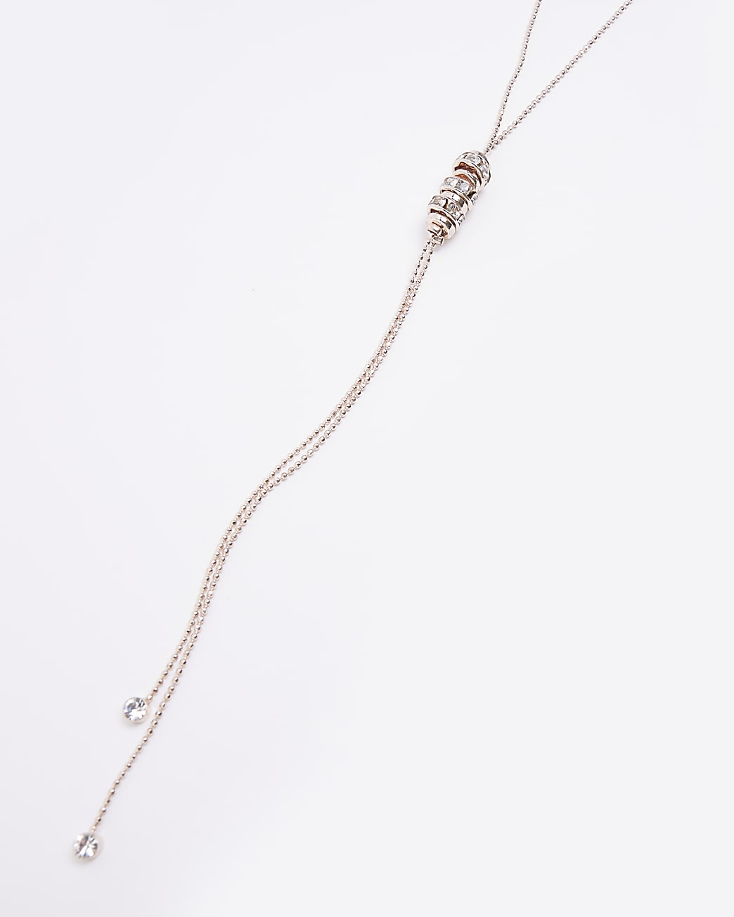 Rose gold pave bead necklace