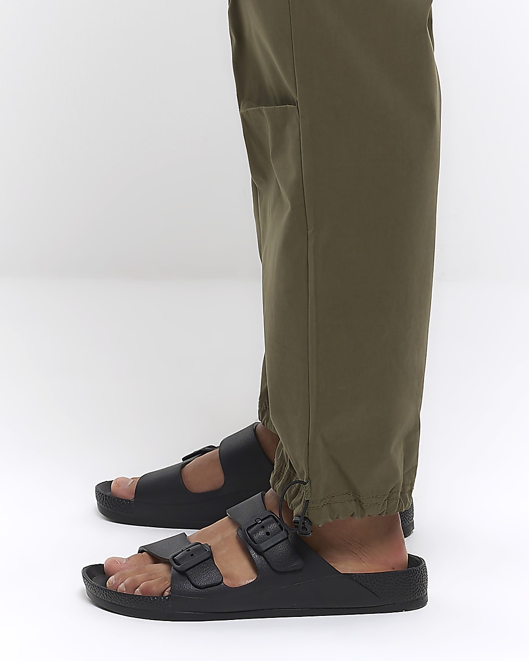 Black double strap sandals