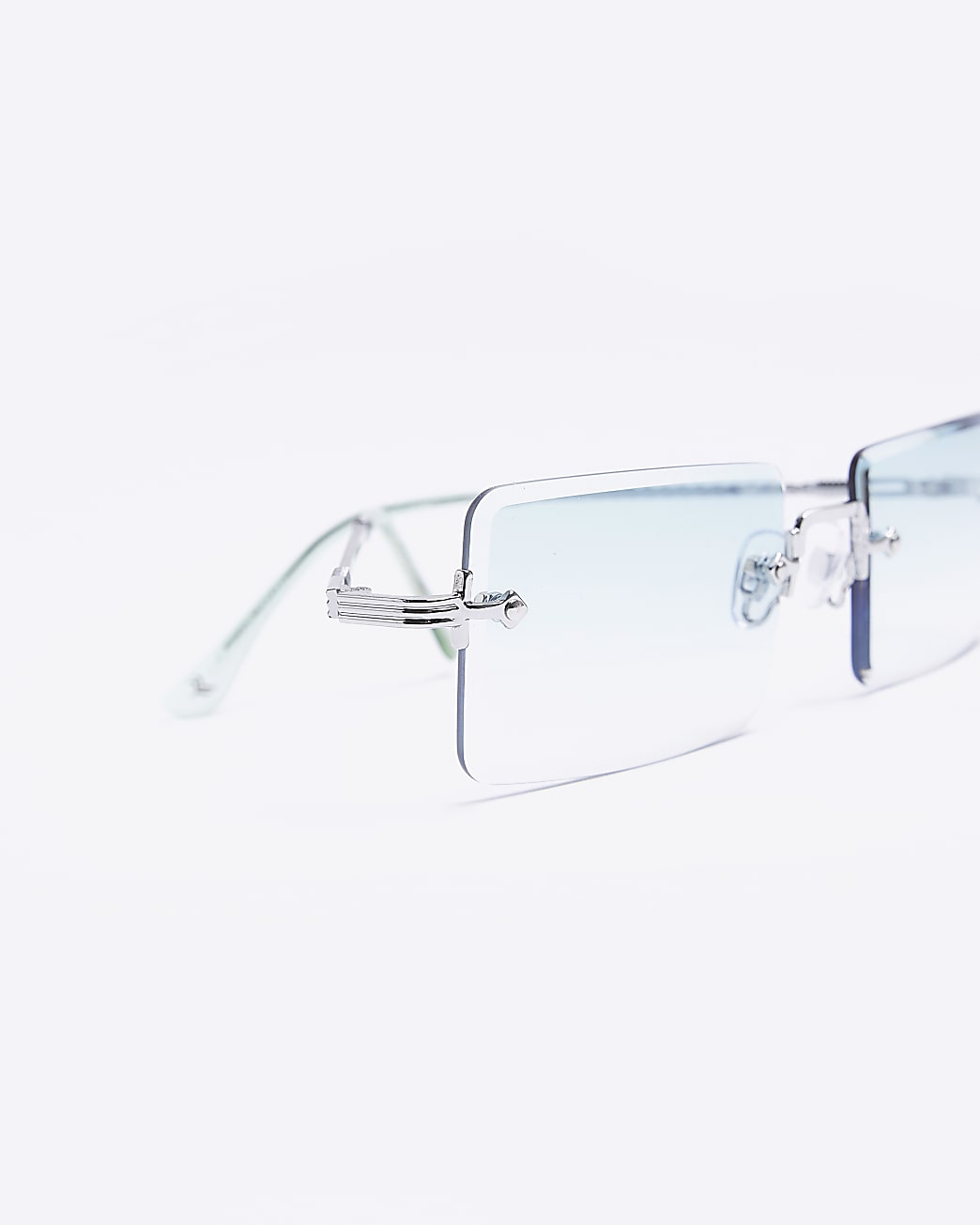Green Rimless Square Sunglasses
