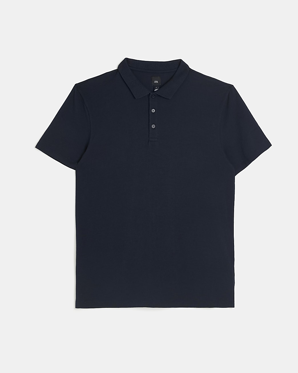 Navy slim fit buttoned polo shirt
