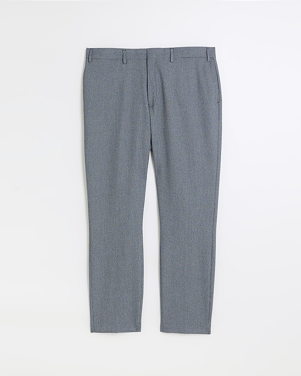 Big & Tall blue skinny dogtooth suit trousers