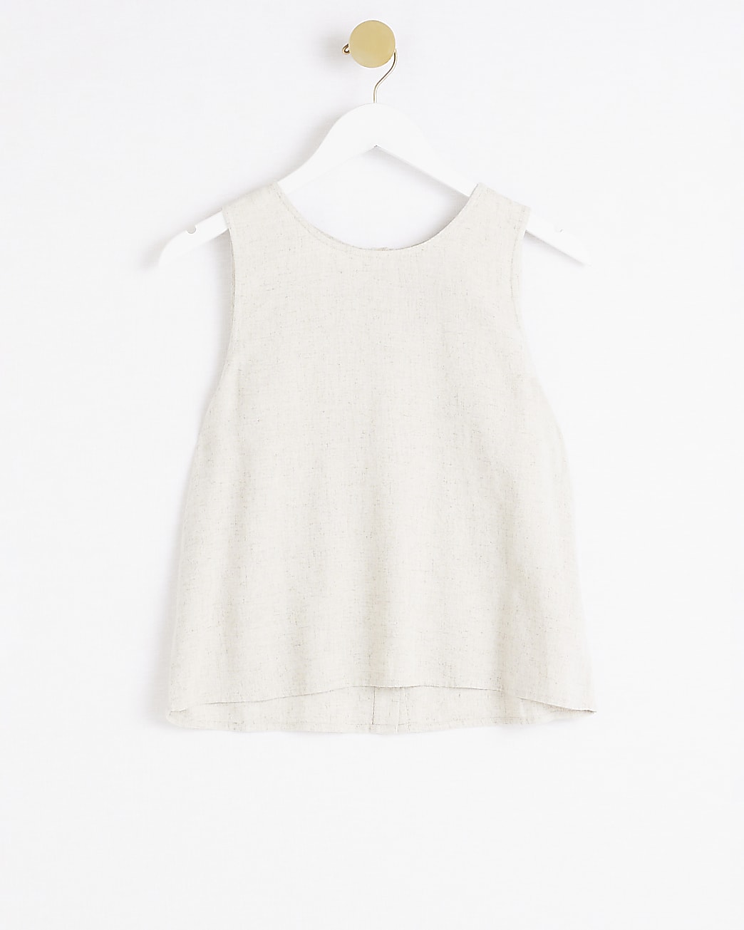 Beige vest top with linen