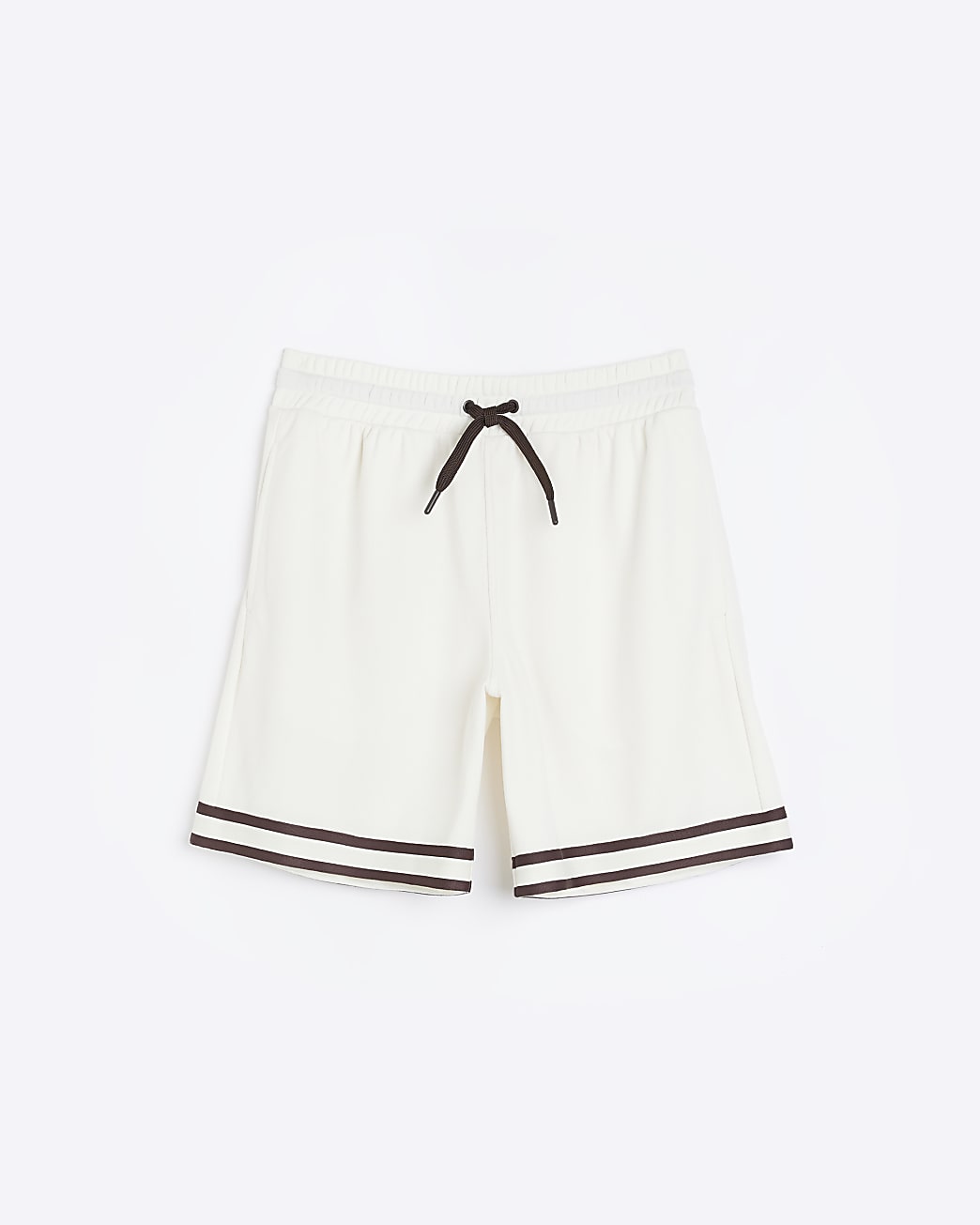 Ecru slim fit taped shorts