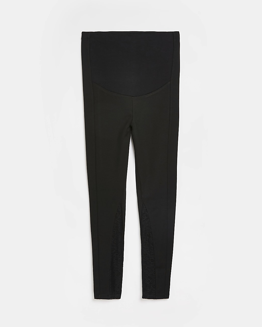 Black lace detail maternity leggings