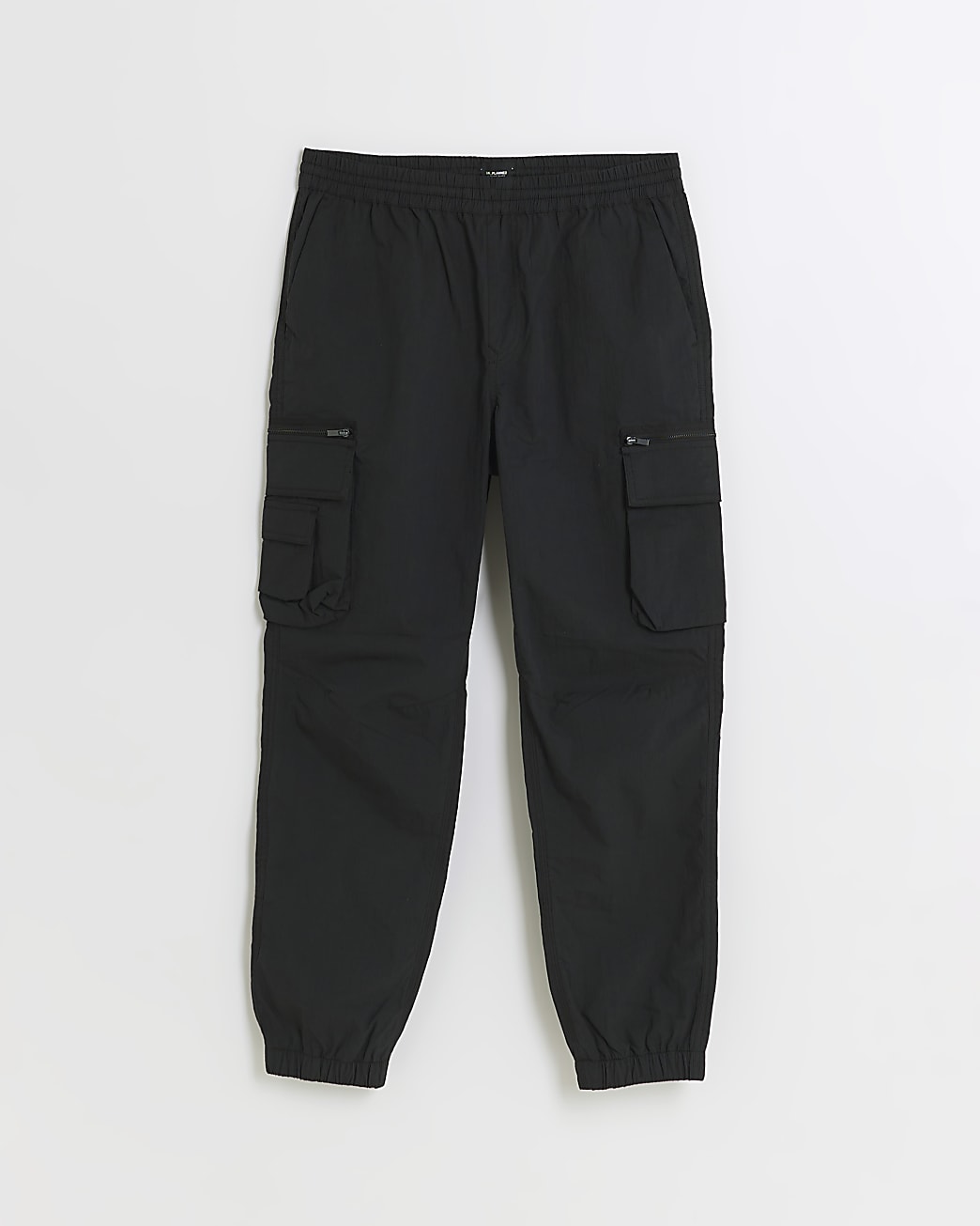 Black regular fit cargo trousers