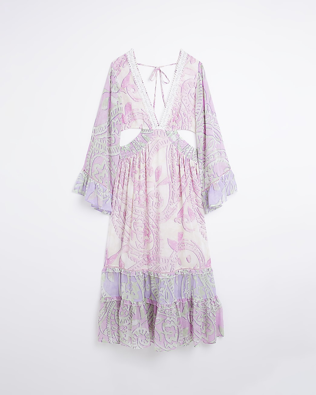 Plus purple paisley print maxi dress
