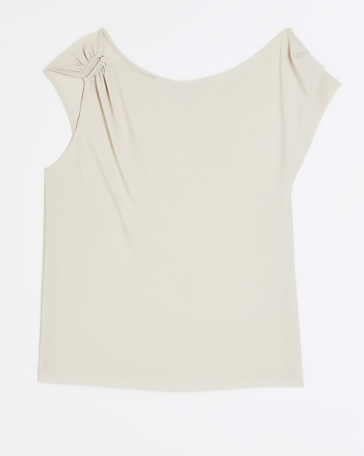 Cream Off Shoulder Drape Top