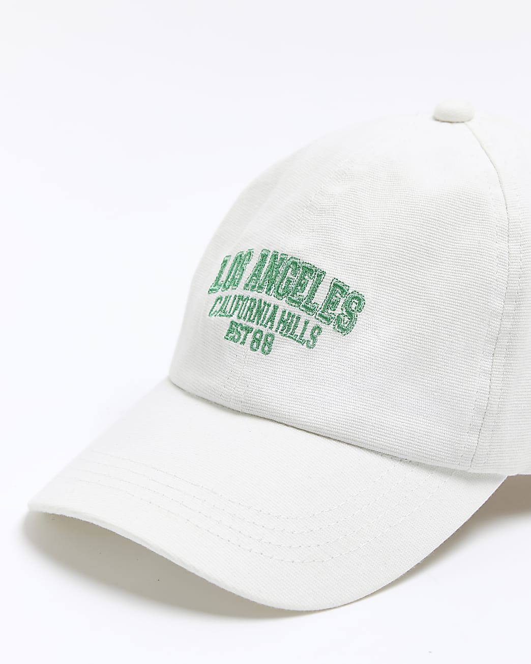 White embroidered Los Angeles cap