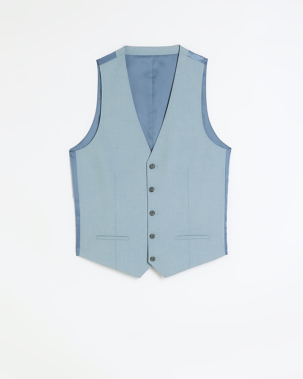 Blue slim fit waistcoat