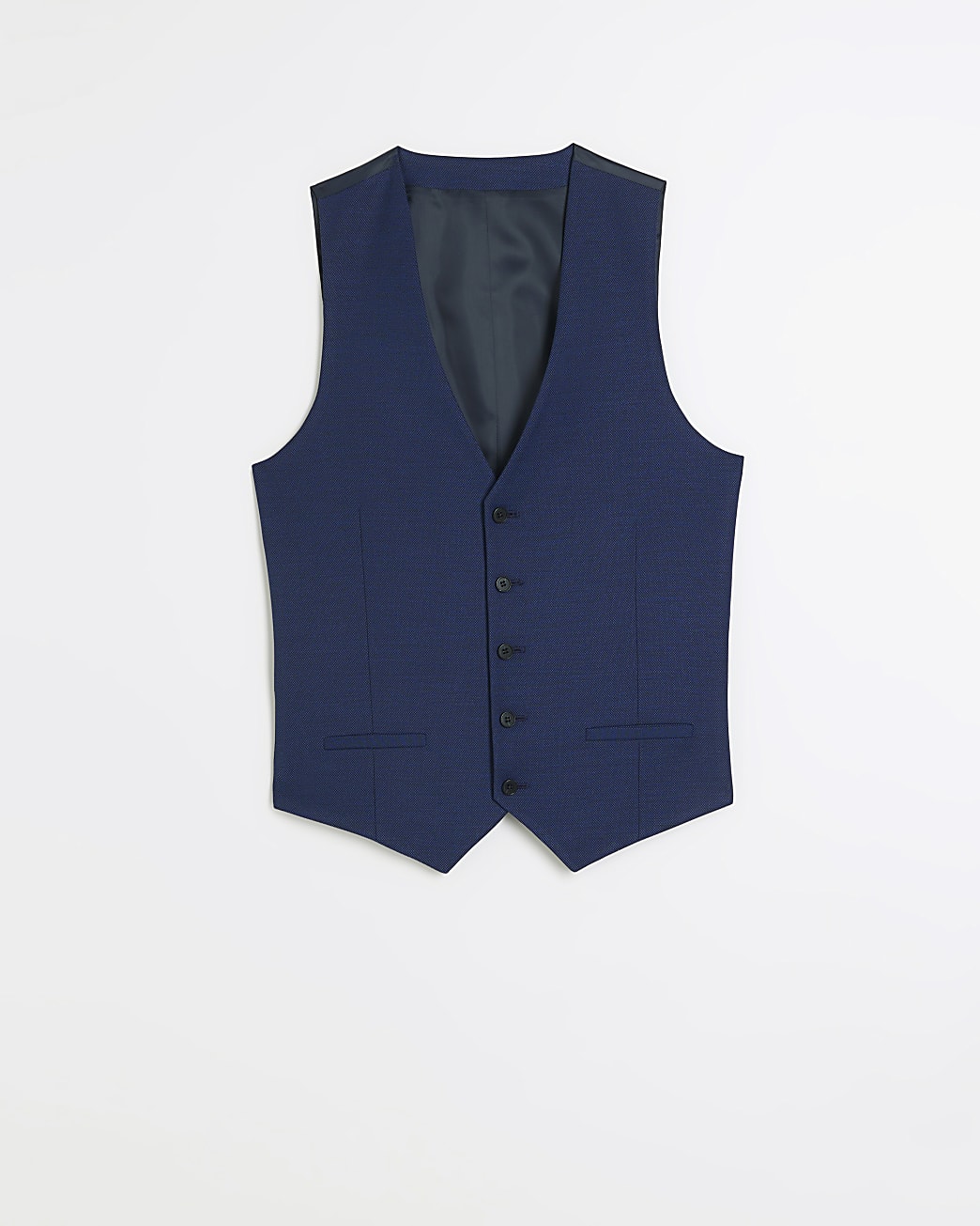 Blue slim fit waistcoat