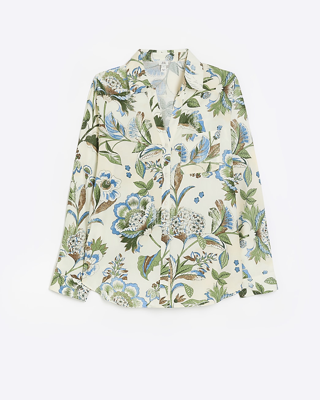 Cream floral print shirt