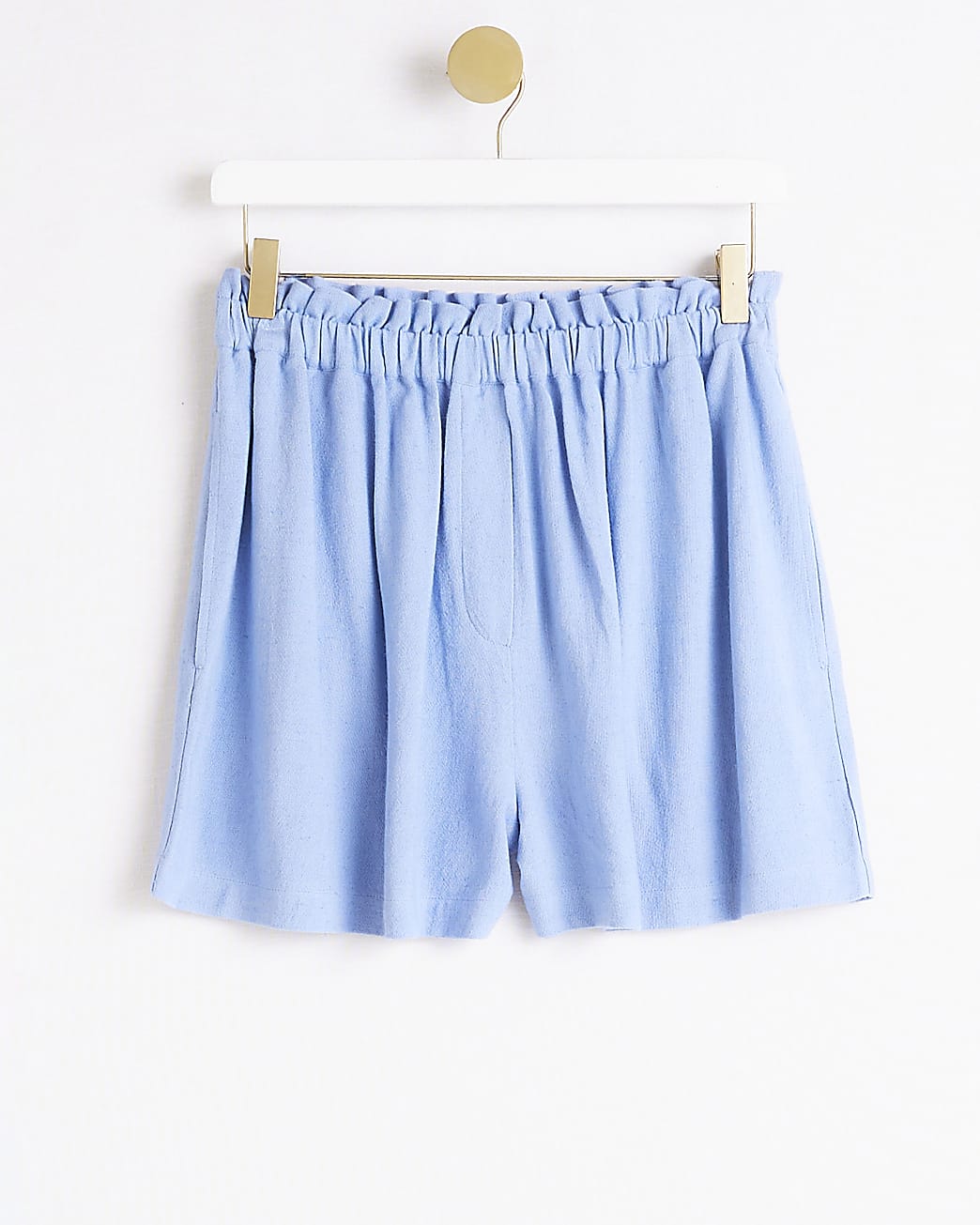 Blue linen shorts