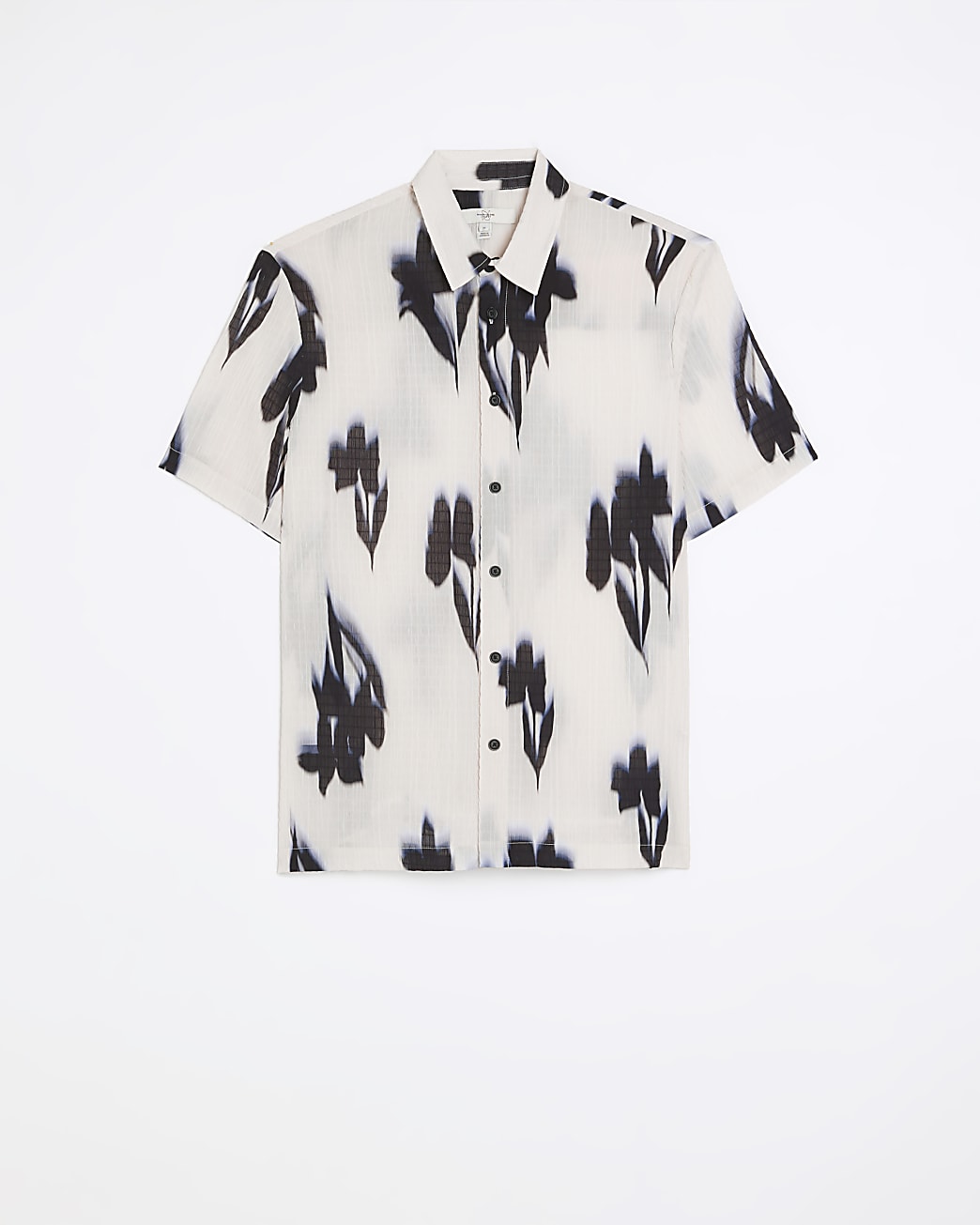 Ecru regular fit textured abstract shirt