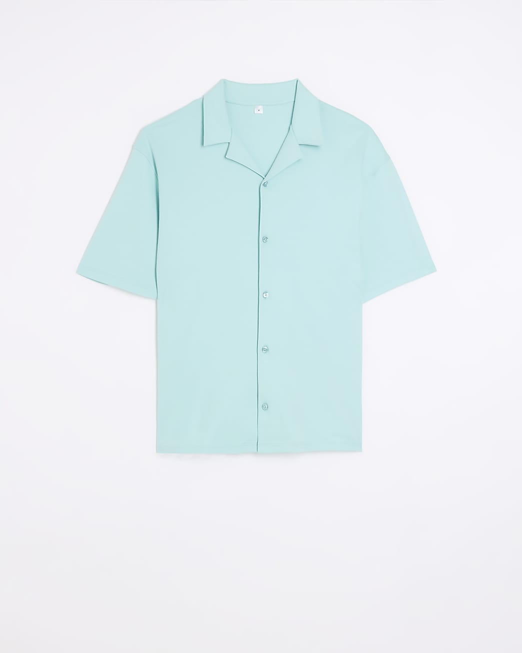 Blue regular fit jersey revere shirt