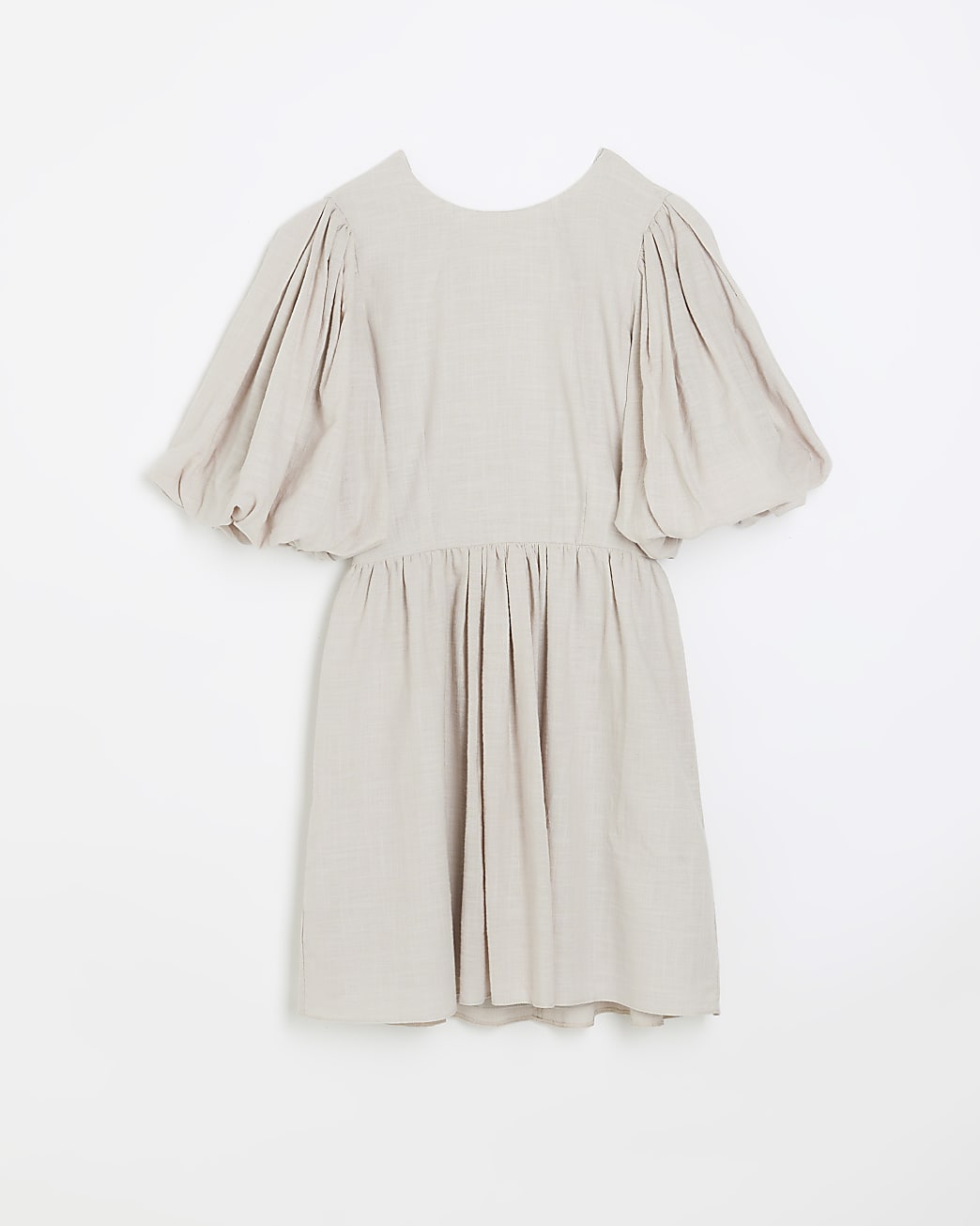 Grey puff sleeve mini dress