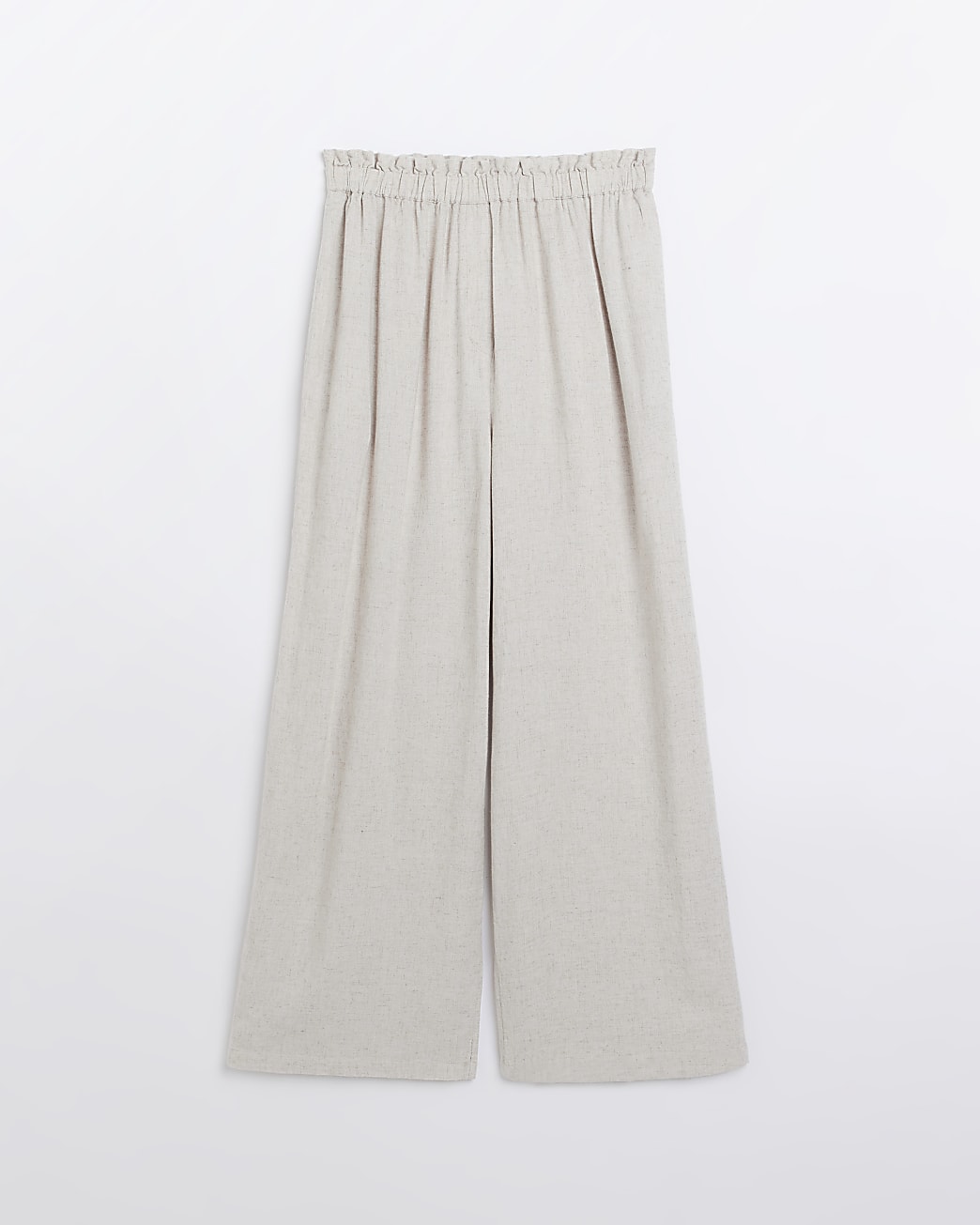 Petite stone wide leg trousers with linen