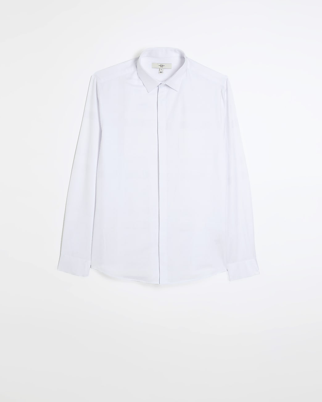 White slim fit satin check smart shirt