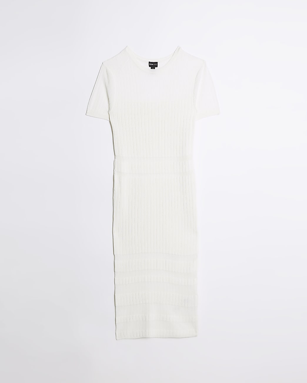 Petite white short sleeve midi dress