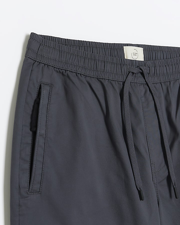 Dark grey slim fit cargo joggers