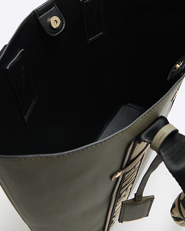 Khaki RI webbing strap shopper bag