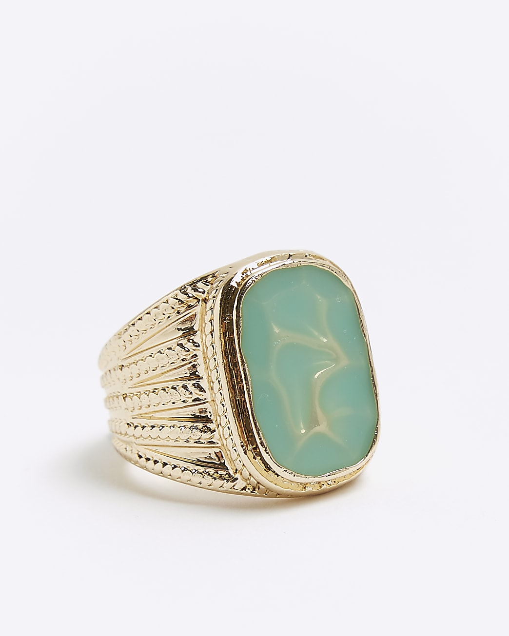 Gold tone enamel ring