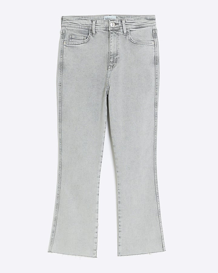 Grey high waisted bootcut jeans