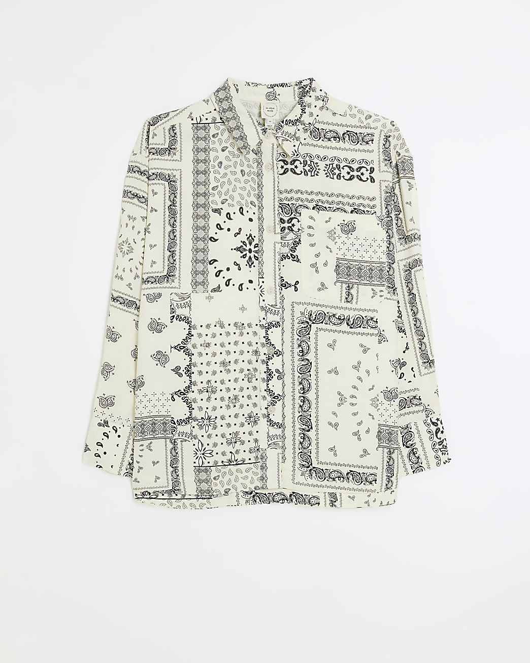 Cream paisley long sleeve shirt