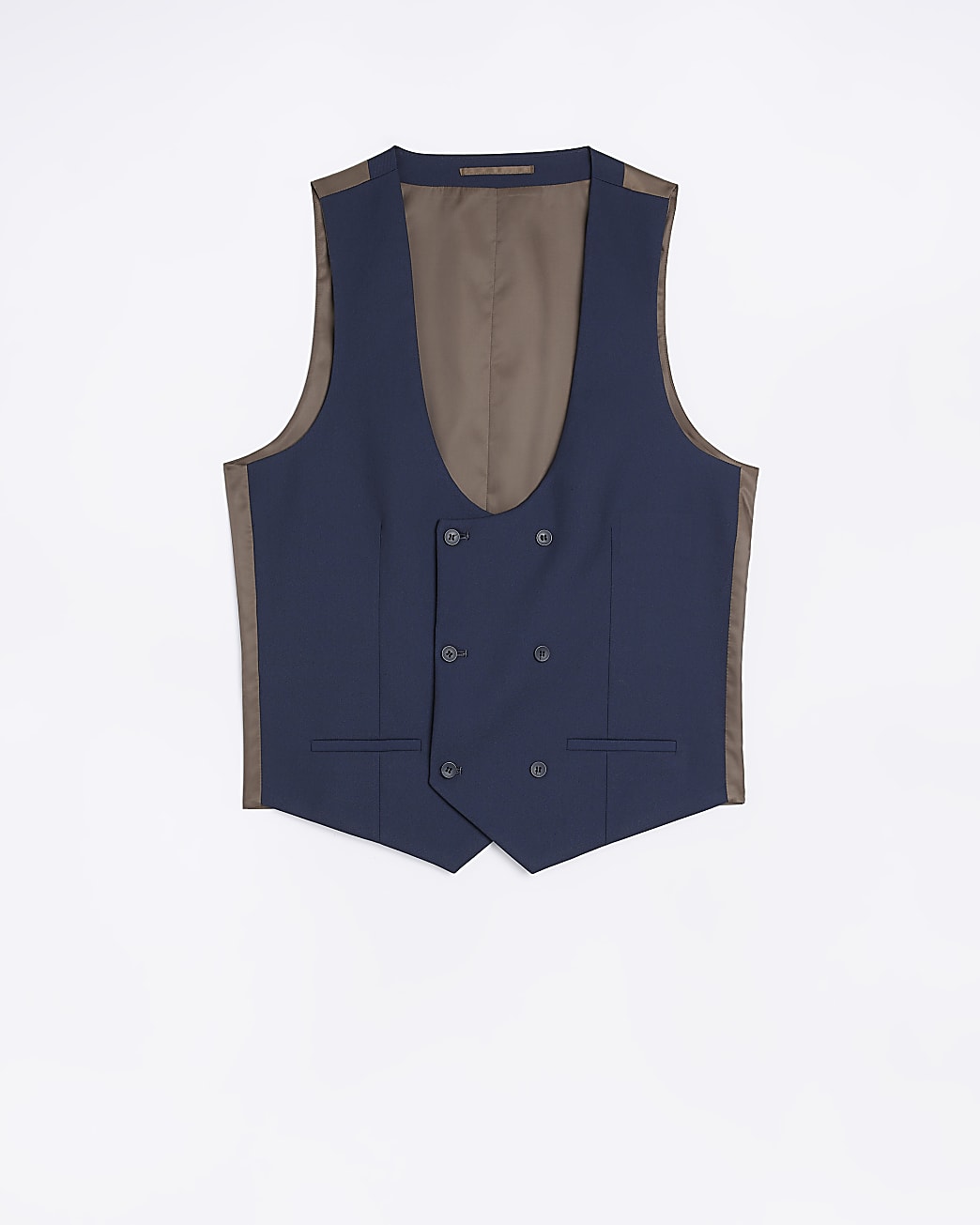 Navy regular fit twill waistcoat