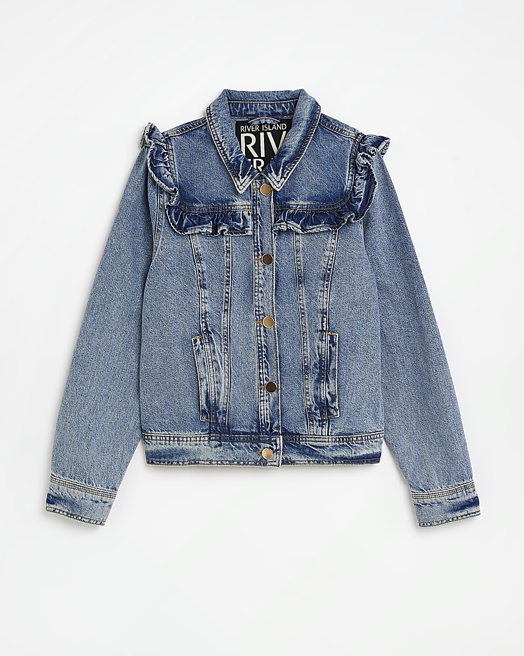 Blue frill denim jacket