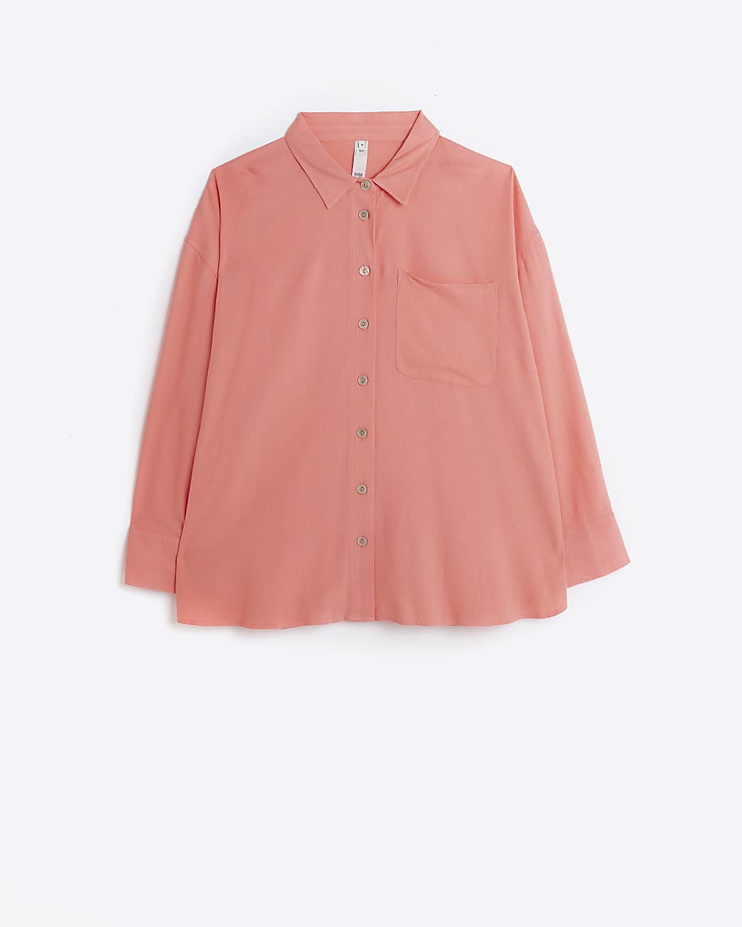 Plus pink oversized shirt with linen