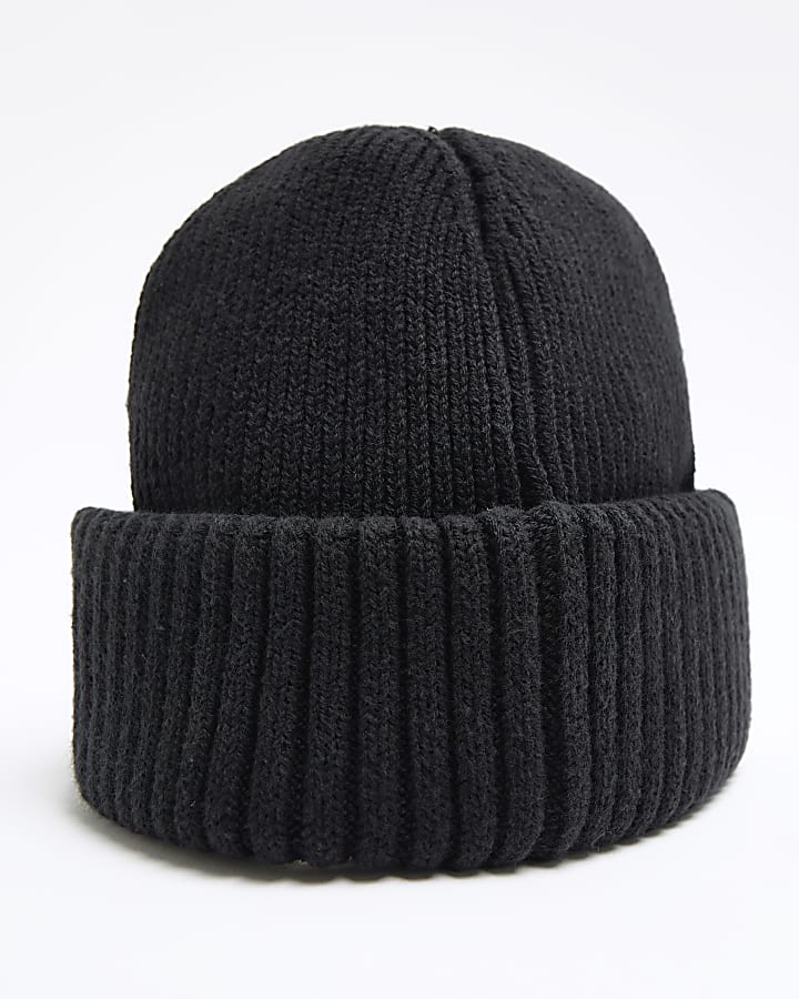 Black knitted docker beanie