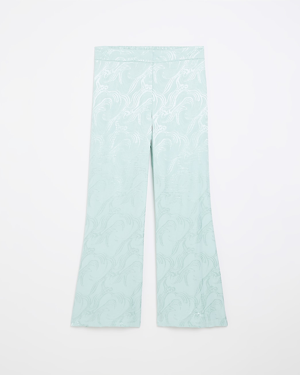 Plus turquoise satin flared trousers