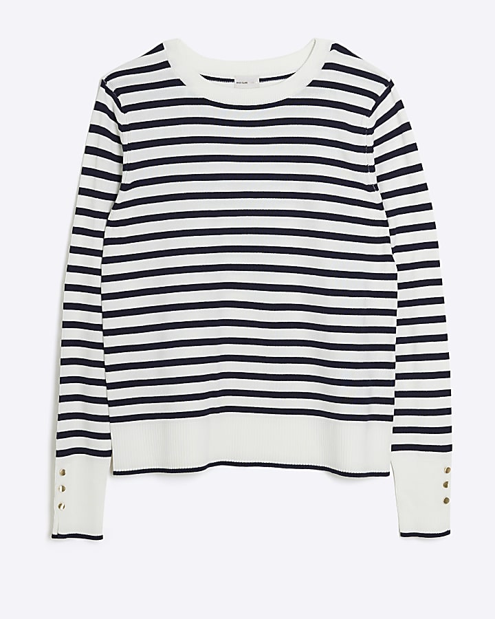 Navy stripe long sleeve jumper